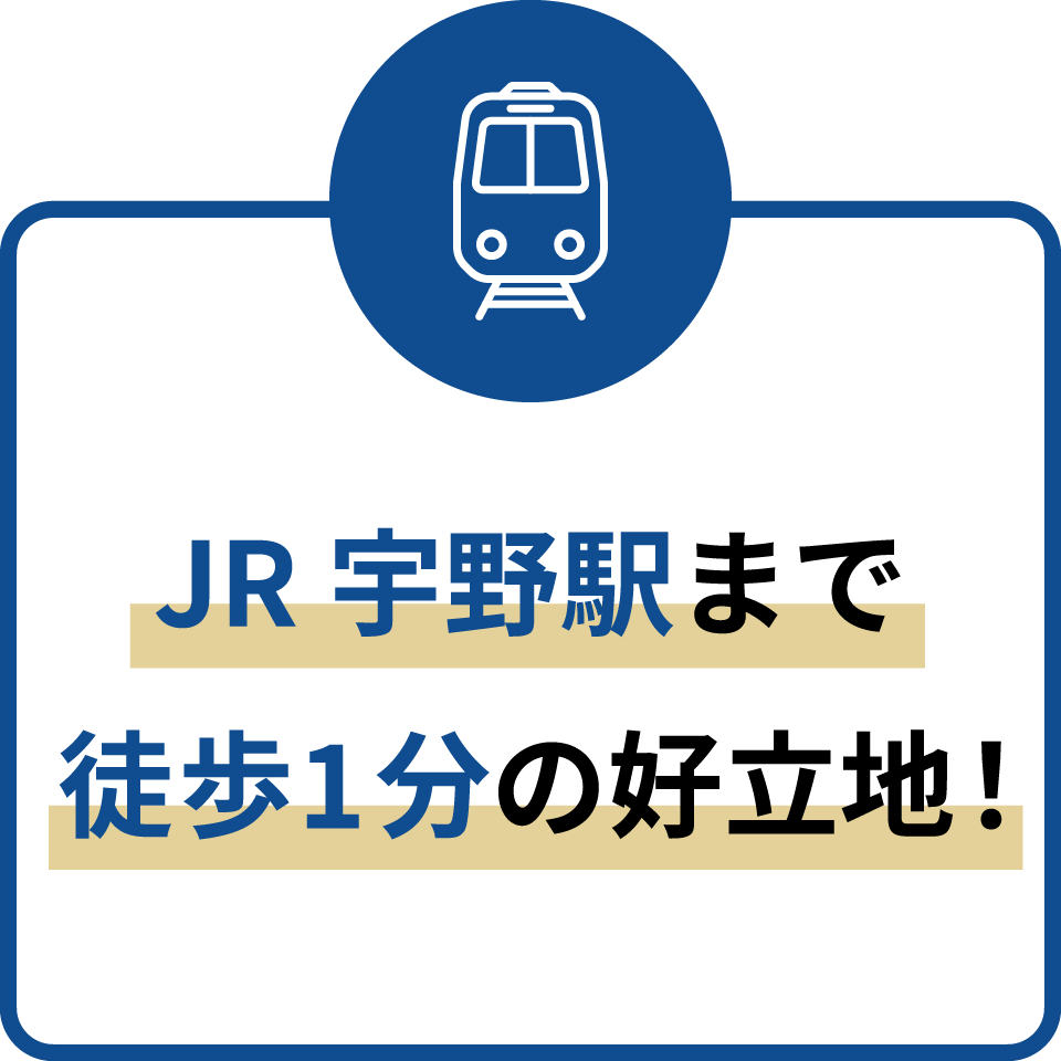 JR宇野駅まで徒歩1分の好立地！